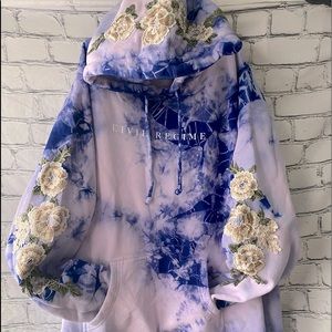 Civil regime lucid wash blanco roses hoodie